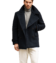 (product) Navy Solid Wool/Cashmere Pea Coat