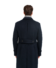 Solid Navy Blue Wool Cashmere DB Topcoat - Back