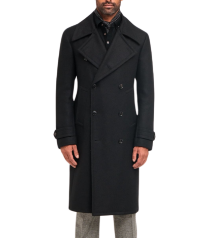 Michael Andrews Black Solid Great Coat