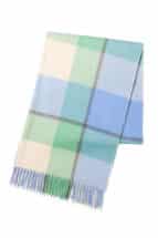 Blue x Applemint Green Classic Plaid Cashmere Stole