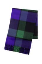 Green x Purple Classic Plaid Cashmere Stole