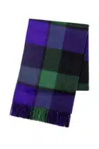 Green x Purple Classic Plaid Cashmere Stole