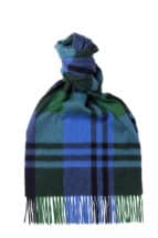 Green x Blue Black Watch Classic Check Cashmere Scarf