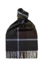 Default Title Plaid Wide Cashmere Scarf Dark Brown