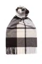 Brown Plaid Wide Cashmere Scarf