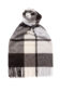 (product) Brown Plaid Wide Cashmere Scarf, knotted