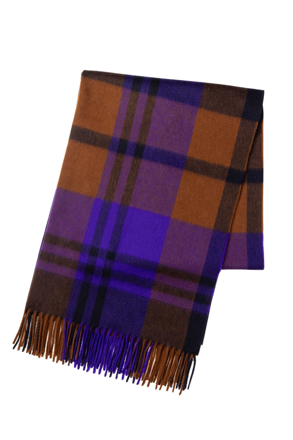 (product) Purple x Red Primary Black Watch Cashmere Stole