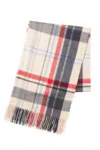 Cream x Multi Madras Check Cashmere Stole