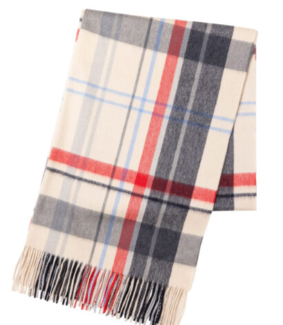 (product) Cream x Multi Madras Check Cashmere Stole
