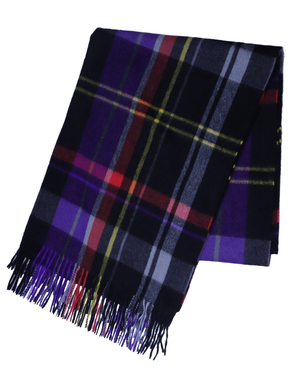 (product) Black x Multi Madras Check Cashmere Stole