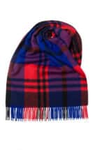 Red x Blue Black Watch Classic Check Wide Cashmere Scarf