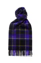 Purple x Black Modern Tartan Cashmere Scarf