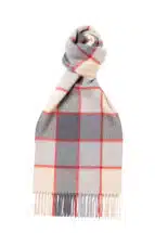 Beige x Grey Plaid Cashmere Scarf