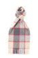 (product) Beige x Grey Plaid Cashmere Scarf, knotted