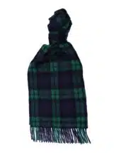 Navy x Green Modern Tartan Cashmere Scarf