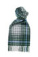 (product) Green x Grey Plaid Cashmere Scarf, knotted