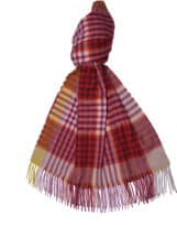Red x Pink Plaid Extra Wide Cashmere Scarf