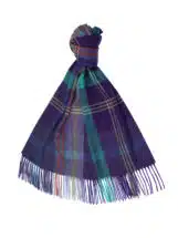 Navy x Multi Plaid Extra Wide Cashmere Scarf