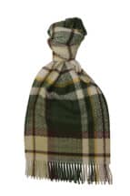 Green x Brown Diamond Check Lambswool Scarf