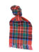 (product) Tartan Red Modern Tartan Lambswool Scarf, knotted