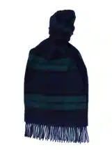 Green x Pinstripe Reversible Classic Check Cashmere Blend Scarf