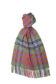 (product) Green x Orange Modern Tartan Cahsmere Blend Scarf, knotted