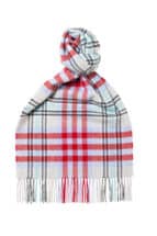 Blue x Red Modern Tartan Cahsmere Blend Scarf