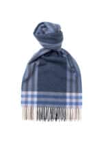 Navy Blue Framed Cashmere Blend Scarf
