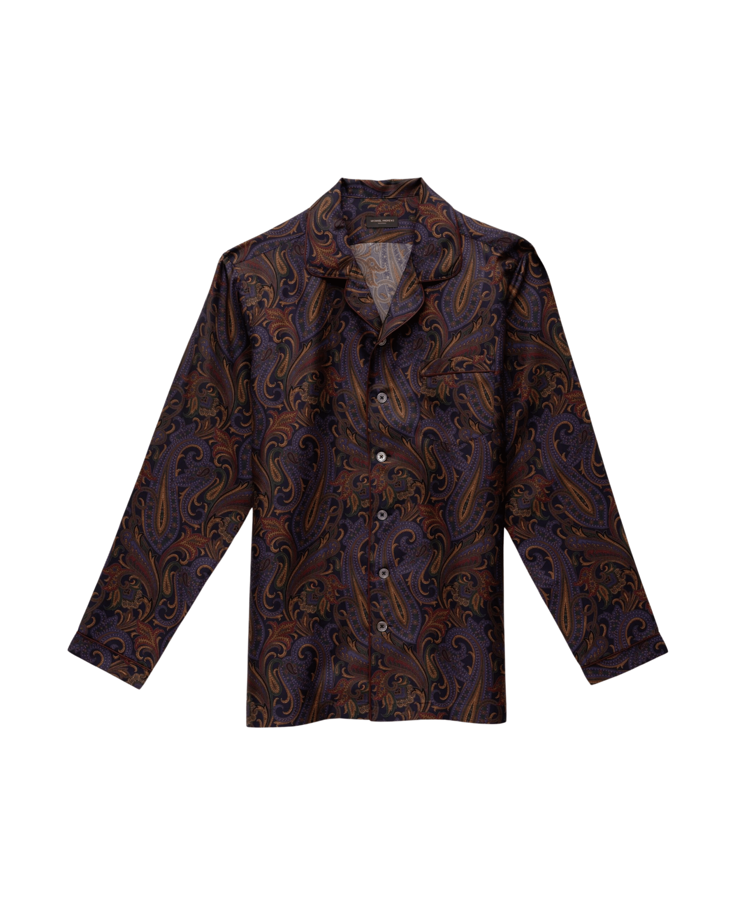 Michael Andrews Bespoke | Silk Paisley Print Pajama Shirt