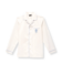Michael Andrews custom white poplin pajama shirt with light blue piping