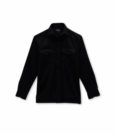 Custom Black Cashmere Work Shirt by Michael Andrews - custom suits nyc bespoke tailor midtown, noho