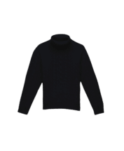 Black Wool Fisherman's Turtleneck