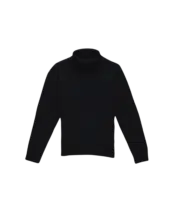 Black Wool Fisherman's Turtleneck