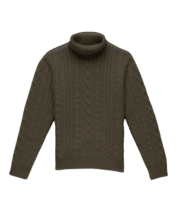 Olive Drab Wool Fisherman's Turtleneck