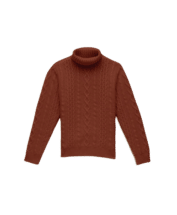 Rust Wool Fisherman's Turtleneck
