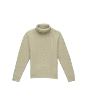 White Wool Fisherman's Turtleneck