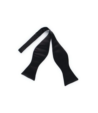 Black Silk Hand-Tie Bowtie by Michael Andrews Bespoke