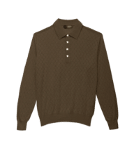 Mink Silk Cashmere Honeycomb Polo