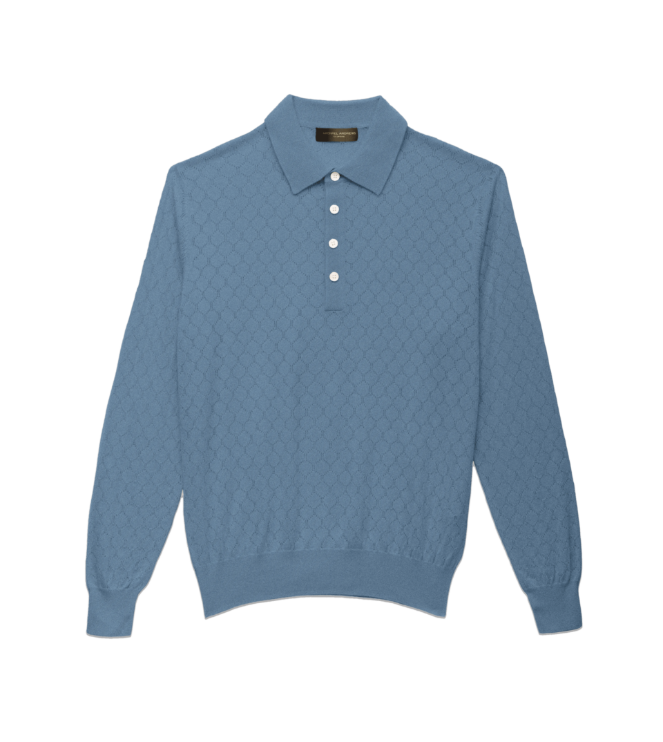 Michael-Andrews-Honeycomb-Long-Sleeve-4-Button-Polo-Light-Blue