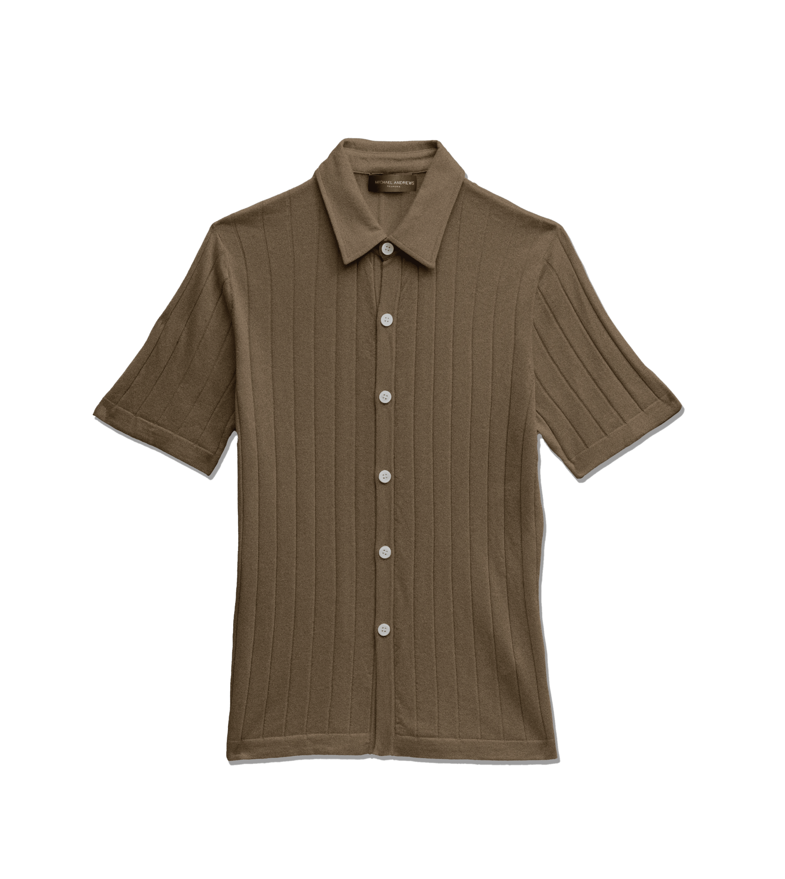 Michael Andrews Bespoke | Mink Silk Cashmere Ribbed Knit Polo