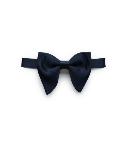 Midnight Silk Satin Monarch Pre-Tied Bowtie (4