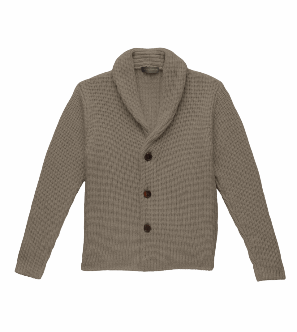 Beige Heavy Guage Cardigan Sweater