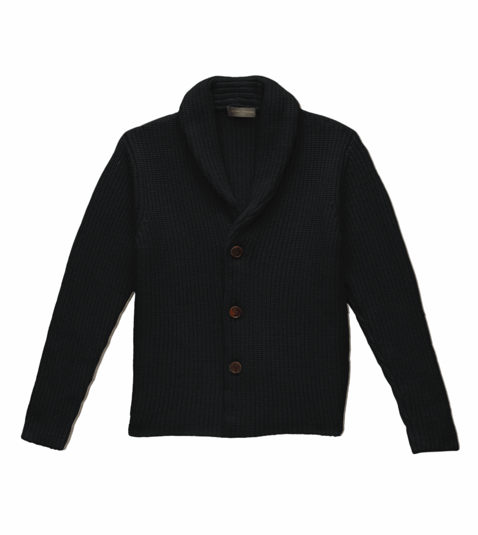 Black Heavy Guage Cardigan Sweater