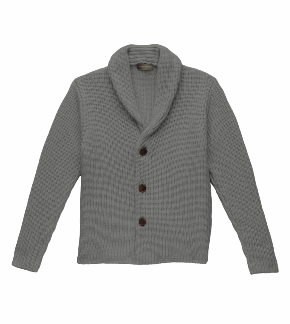 Husky Grey Heavy Gauge Merino Knit Blazer