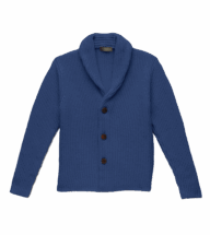 Med Blue Heavy Gauge Merino Knit Blazer