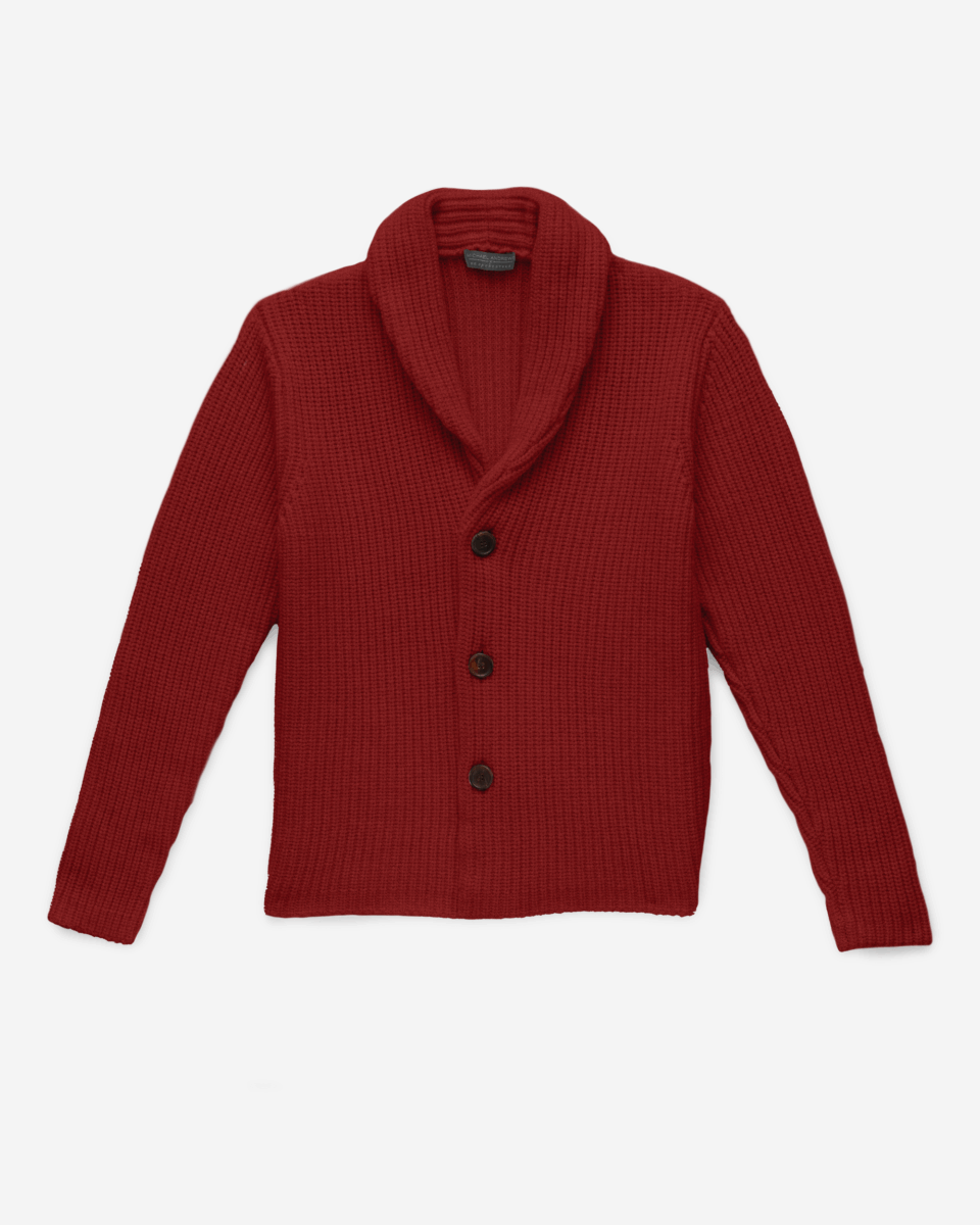 Carmine Red Heavy Gauge Merino Knit Blazer