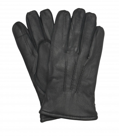 Black Sheepskin Gloves for Smartphone Use