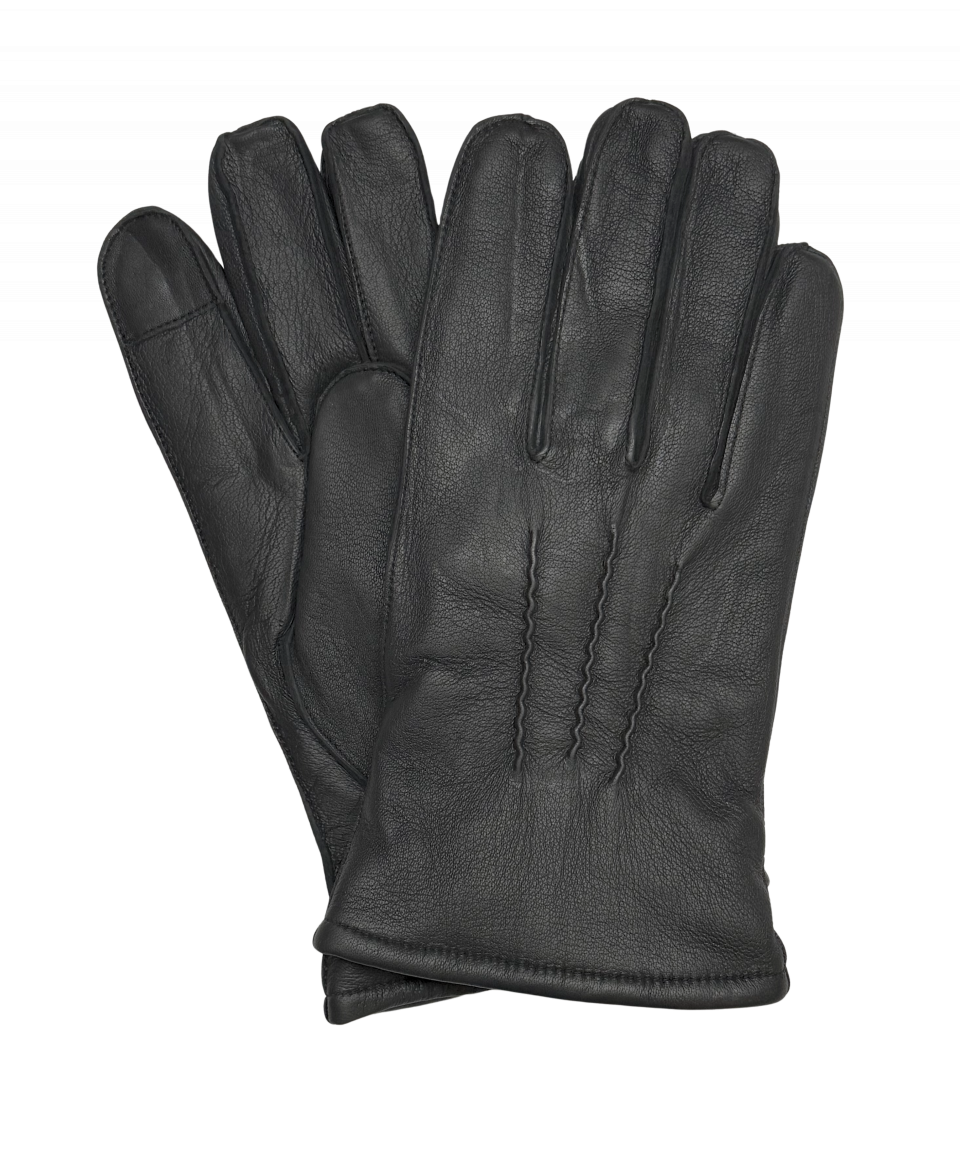 Black Sheepskin Gloves for Smartphone Use