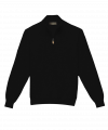 Michael Andrews Custom Merino Wool 1-4 Zip Mock-Sweater in Black