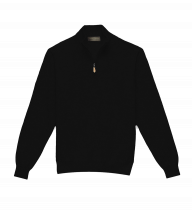 Black Merino Wool 1/4 Zip